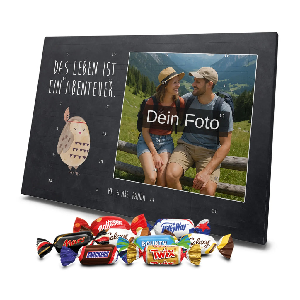 Personalisierter Schoko Foto Adventskalender Eule Federschmuck Personalisierter Schoko Foto Adventskalender, Eule, Das Leben ist ein Abenteuer, Eule Deko, Federschmuck, Dekoration, Owl, Reisespruch