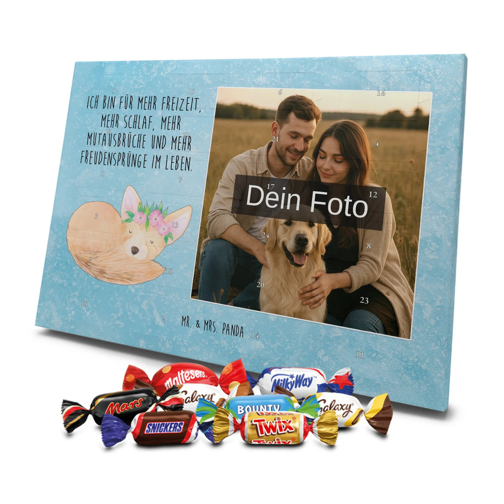 Personalisierter Schoko Foto Adventskalender Wüstenfuchs Blumen Personalisierter Schoko Foto Adventskalender, Afrika, Wildtiere, Wüstenfuchs, Wüste, Glücklich, Blumenkranz, Blumen