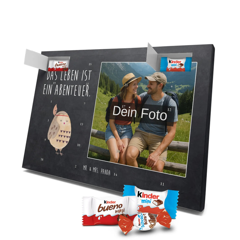 Personalisierter Schoko Foto Adventskalender Eule Federschmuck Personalisierter Schoko Foto Adventskalender, Eule, Das Leben ist ein Abenteuer, Eule Deko, Federschmuck, Dekoration, Owl, Reisespruch
