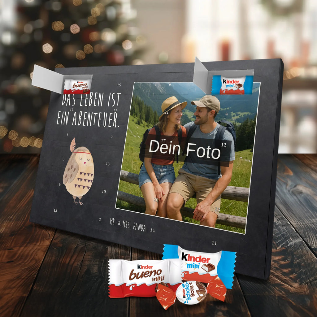 Personalisierter Schoko Foto Adventskalender Eule Federschmuck Personalisierter Schoko Foto Adventskalender, Eule, Das Leben ist ein Abenteuer, Eule Deko, Federschmuck, Dekoration, Owl, Reisespruch