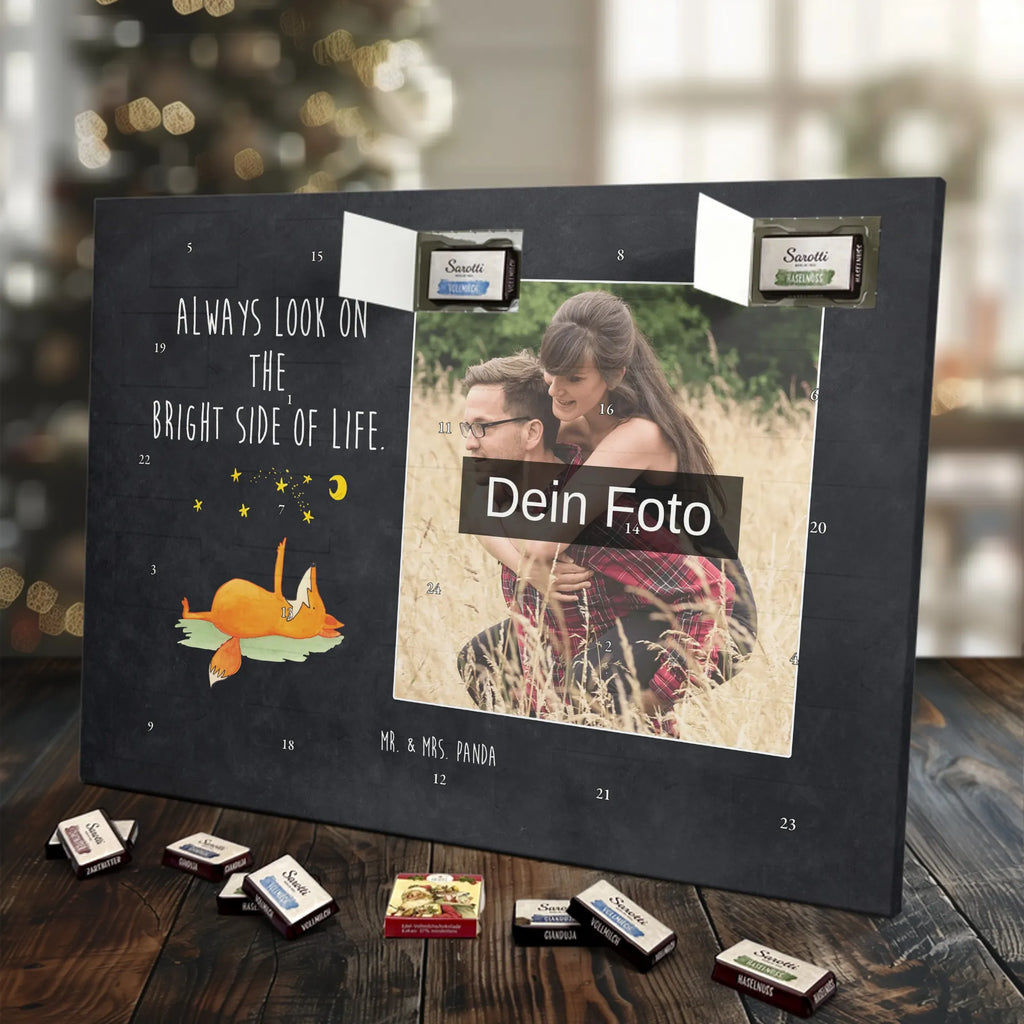 Personalisierter Schoko Foto Adventskalender Fuchs Sterne Personalisierter Schoko Foto Adventskalender, Fuchs, Spruch Positiv, Always Look On The Bright Side Of Life, Füchse, Spruch schön, Romantik, Tröstende Worte