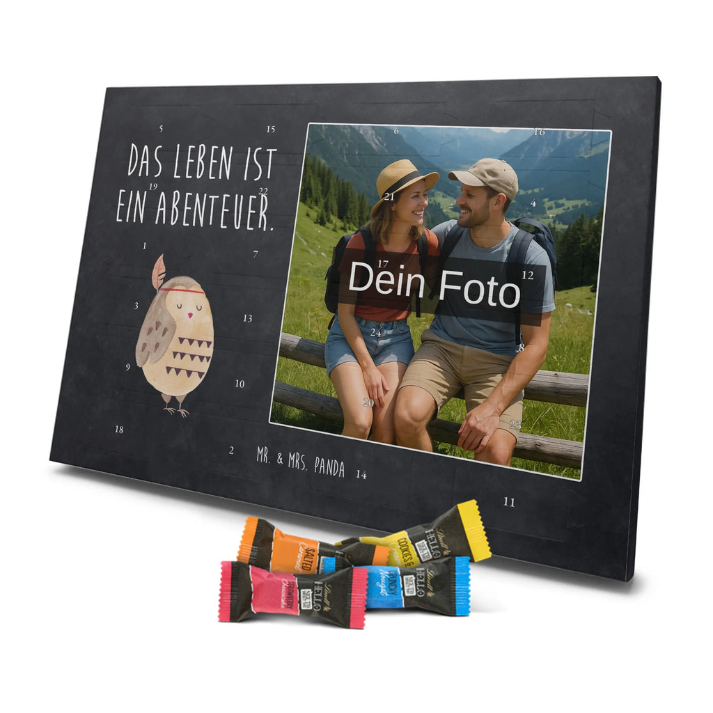 Personalisierter Schoko Foto Adventskalender Eule Federschmuck Personalisierter Schoko Foto Adventskalender, Eule, Das Leben ist ein Abenteuer, Eule Deko, Federschmuck, Dekoration, Owl, Reisespruch
