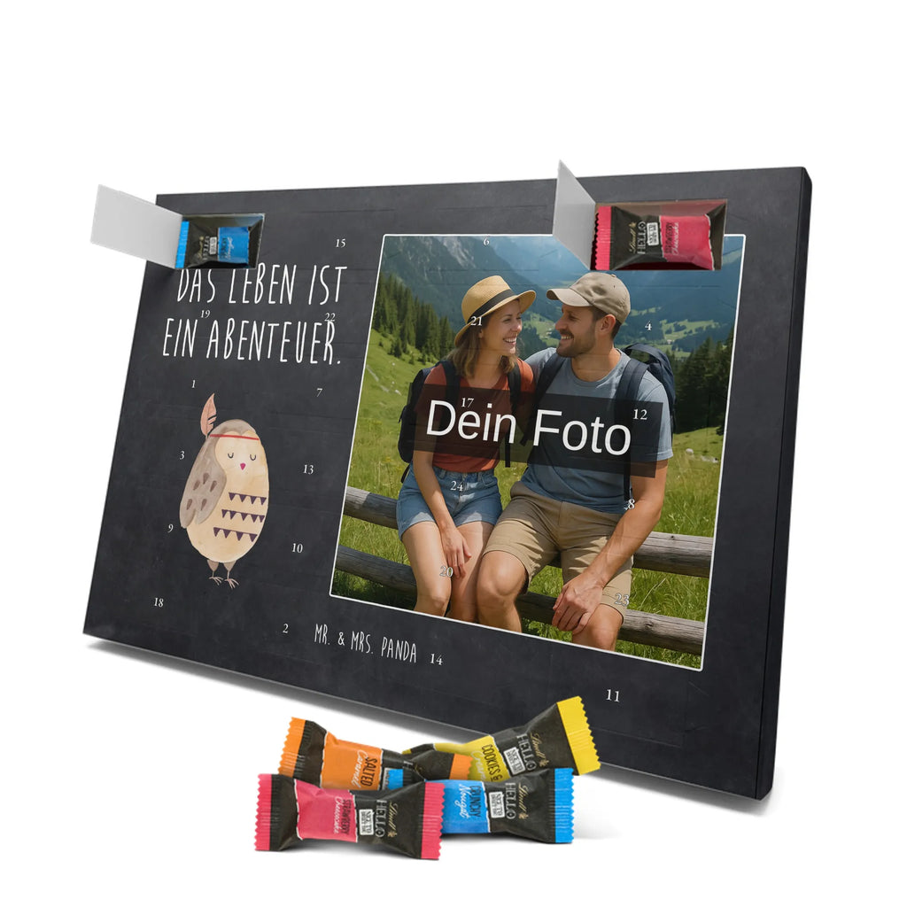 Personalisierter Schoko Foto Adventskalender Eule Federschmuck Personalisierter Schoko Foto Adventskalender, Eule, Das Leben ist ein Abenteuer, Eule Deko, Federschmuck, Dekoration, Owl, Reisespruch