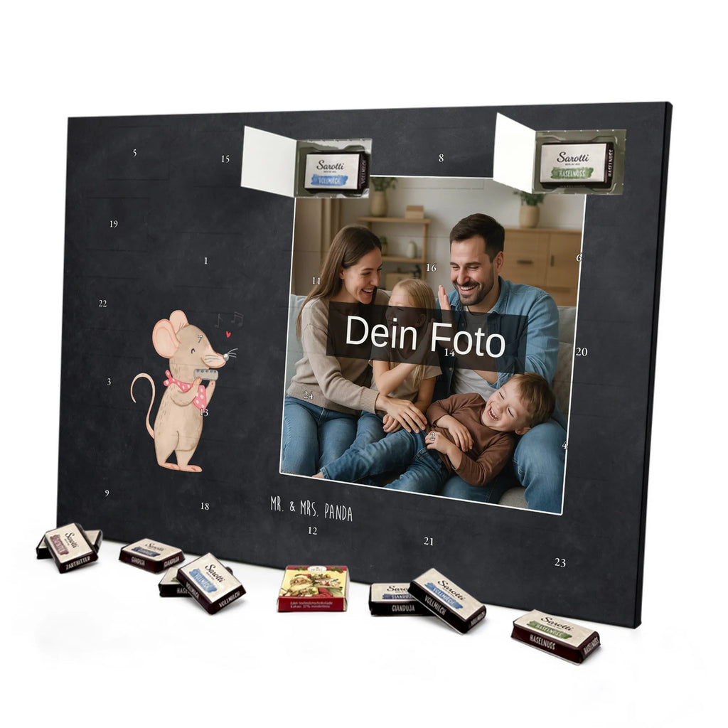 Personalisierter Schoko Foto Adventskalender Maus Mundharmonika Personalisierter Schoko Foto Adventskalender, Musikliebhaber, Geschenke Musiker, Instrumente, Lagerfeuer, Mundharmonika, Maus, Gesang