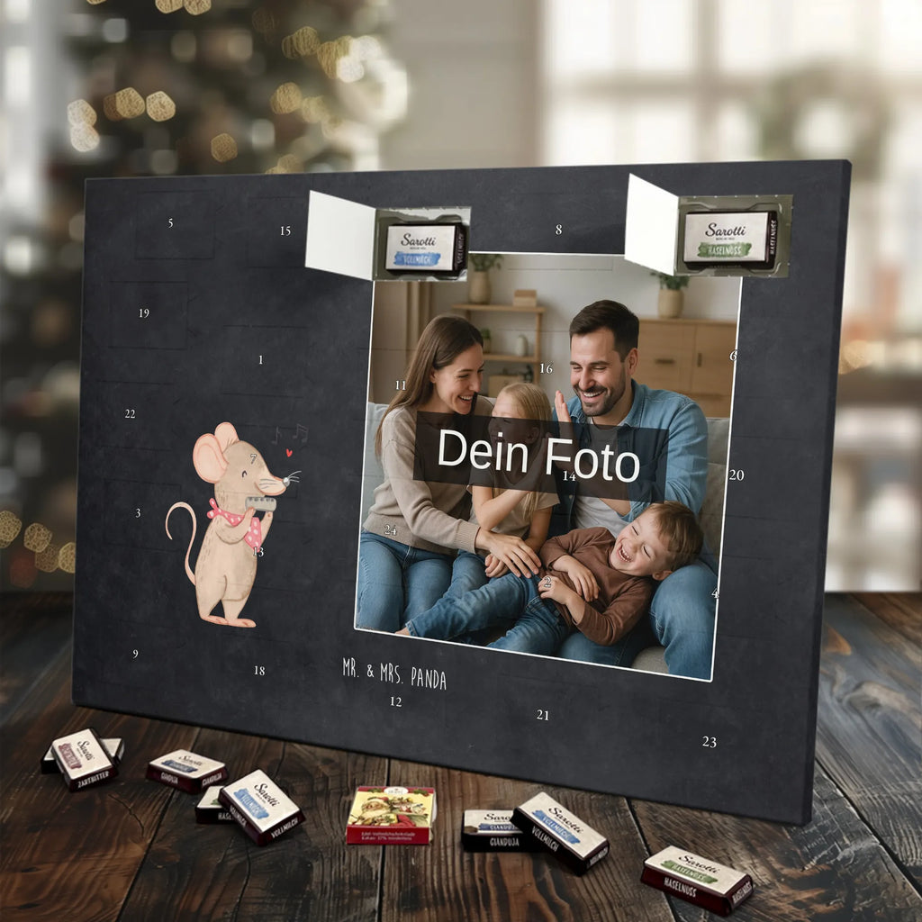 Personalisierter Schoko Foto Adventskalender Maus Mundharmonika Personalisierter Schoko Foto Adventskalender, Musikliebhaber, Geschenke Musiker, Instrumente, Lagerfeuer, Mundharmonika, Maus, Gesang