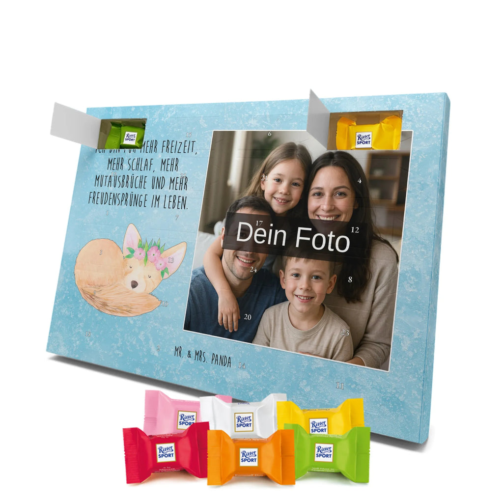 Personalisierter Schoko Foto Adventskalender Wüstenfuchs Blumen Personalisierter Schoko Foto Adventskalender, Afrika, Wildtiere, Wüstenfuchs, Wüste, Glücklich, Blumenkranz, Blumen