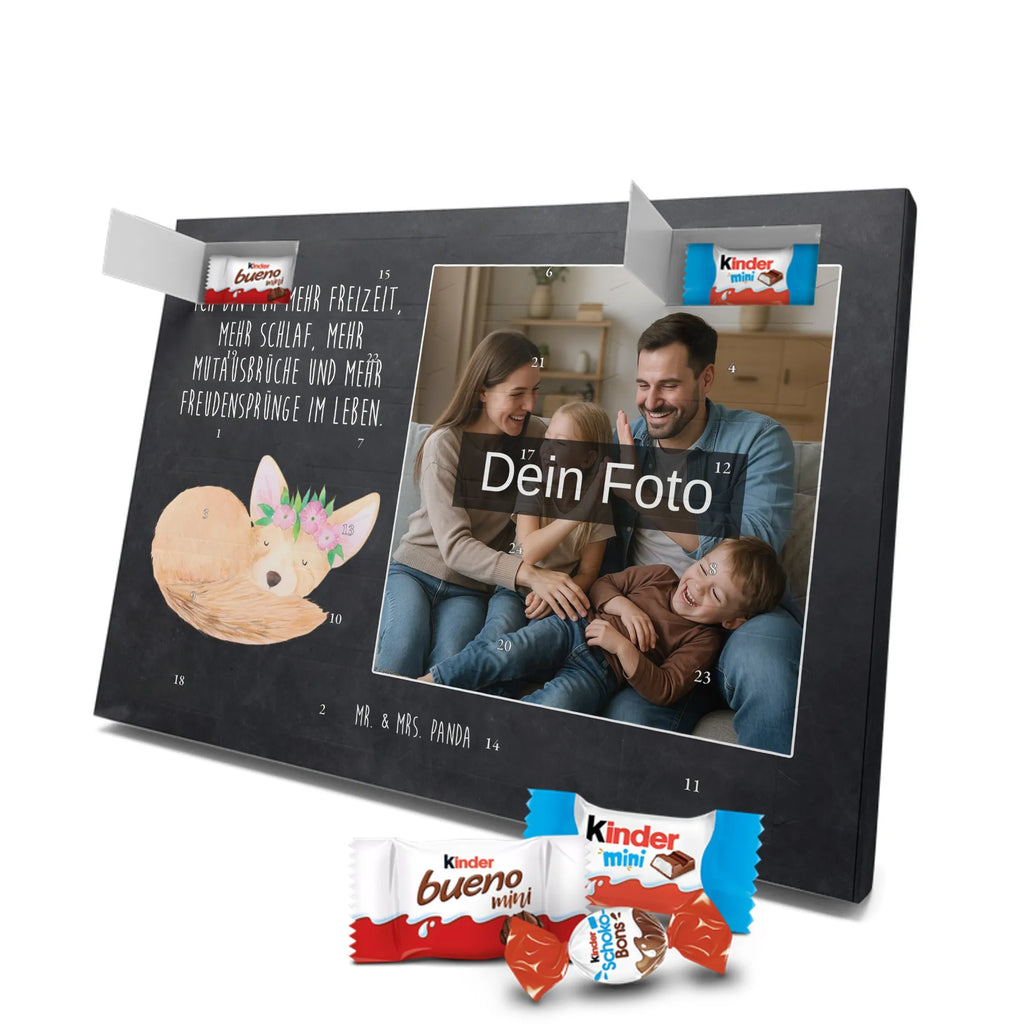 Personalisierter Schoko Foto Adventskalender Wüstenfuchs Blumen Personalisierter Schoko Foto Adventskalender, Afrika, Wildtiere, Wüstenfuchs, Wüste, Glücklich, Blumenkranz, Blumen