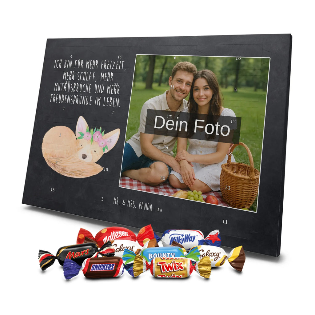 Personalisierter Schoko Foto Adventskalender Wüstenfuchs Blumen Personalisierter Schoko Foto Adventskalender, Afrika, Wildtiere, Wüstenfuchs, Wüste, Glücklich, Blumenkranz, Blumen