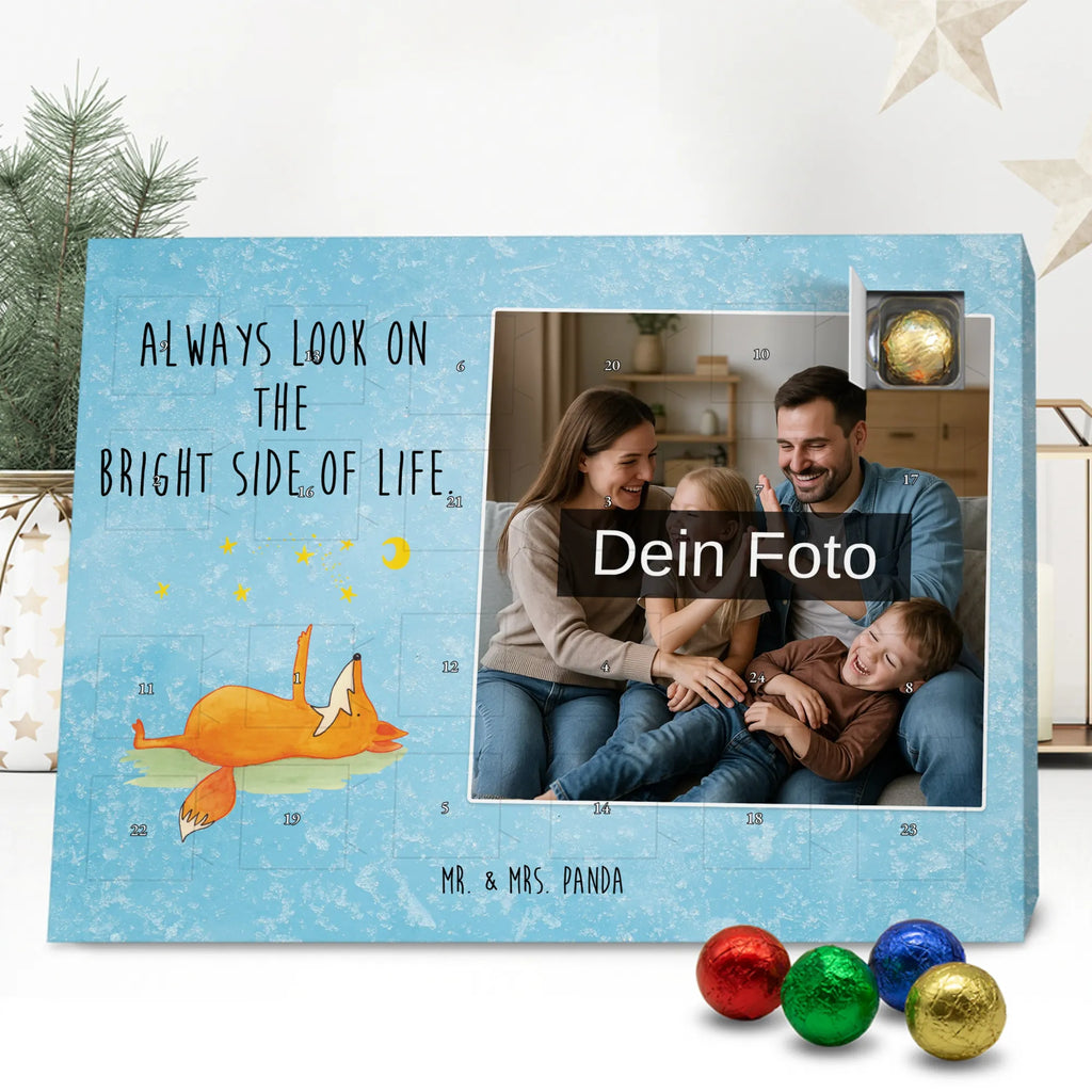 Personalisierter Schoko Foto Adventskalender Fuchs Sterne Personalisierter Schoko Foto Adventskalender, Fuchs, Spruch Positiv, Always Look On The Bright Side Of Life, Füchse, Spruch schön, Romantik, Tröstende Worte