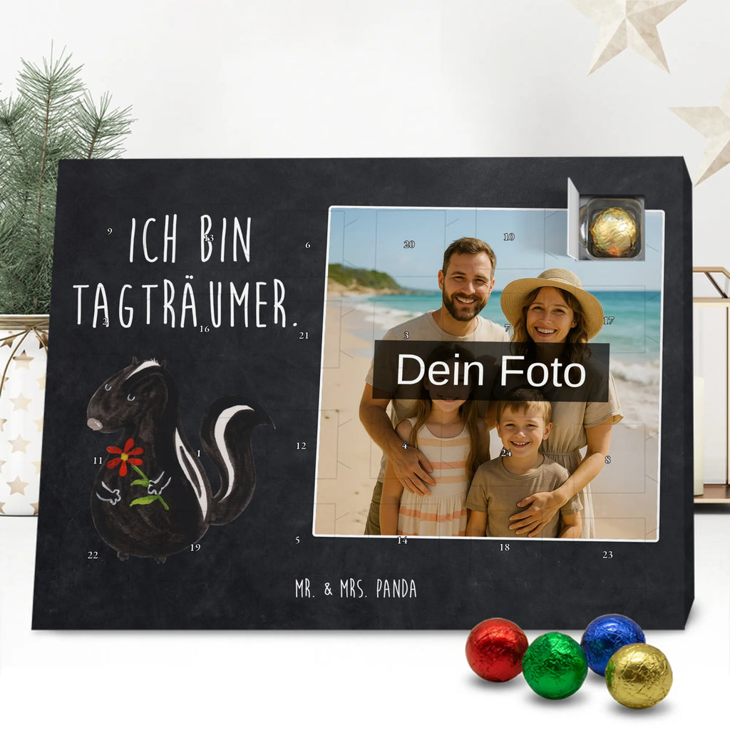 Personalisierter Schoko Foto Adventskalender Stinktier Blume Personalisierter Schoko Foto Adventskalender, Stinktier, Skunk, Träume, Tagträumer, Dreams, Stinker, Wildtier, Raubtier, Verträumt, Stinki