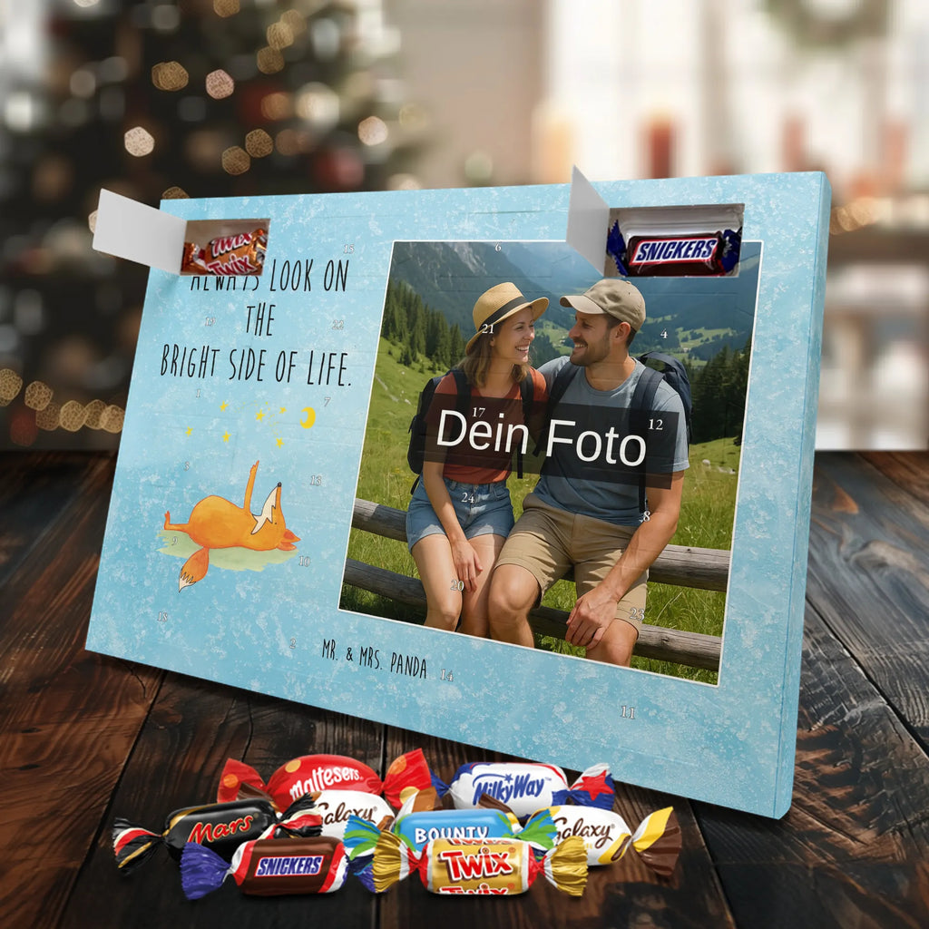 Personalisierter Schoko Foto Adventskalender Fuchs Sterne Personalisierter Schoko Foto Adventskalender, Fuchs, Spruch Positiv, Always Look On The Bright Side Of Life, Füchse, Spruch schön, Romantik, Tröstende Worte