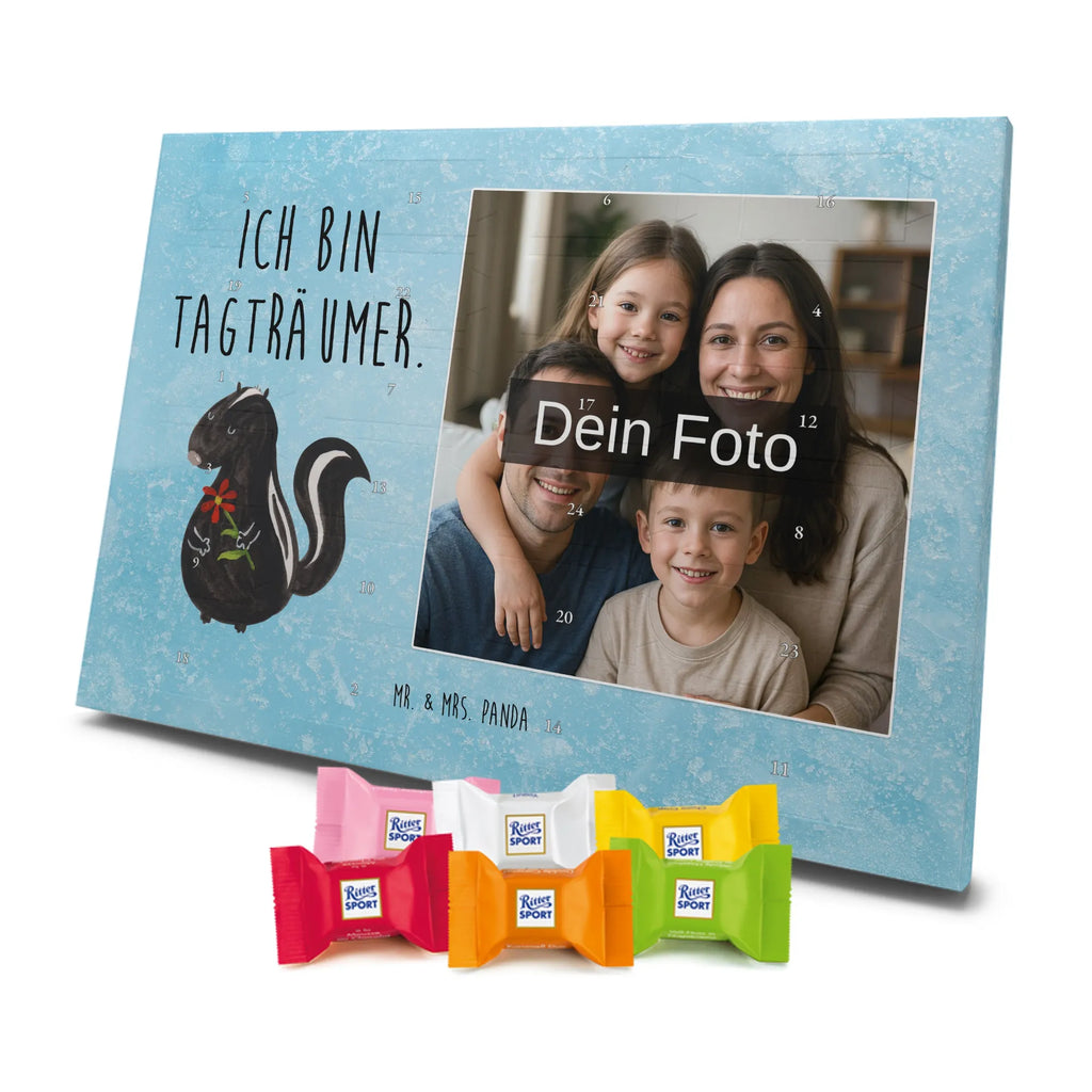 Personalisierter Schoko Foto Adventskalender Stinktier Blume Personalisierter Schoko Foto Adventskalender, Stinktier, Skunk, Träume, Tagträumer, Dreams, Stinker, Wildtier, Raubtier, Verträumt, Stinki