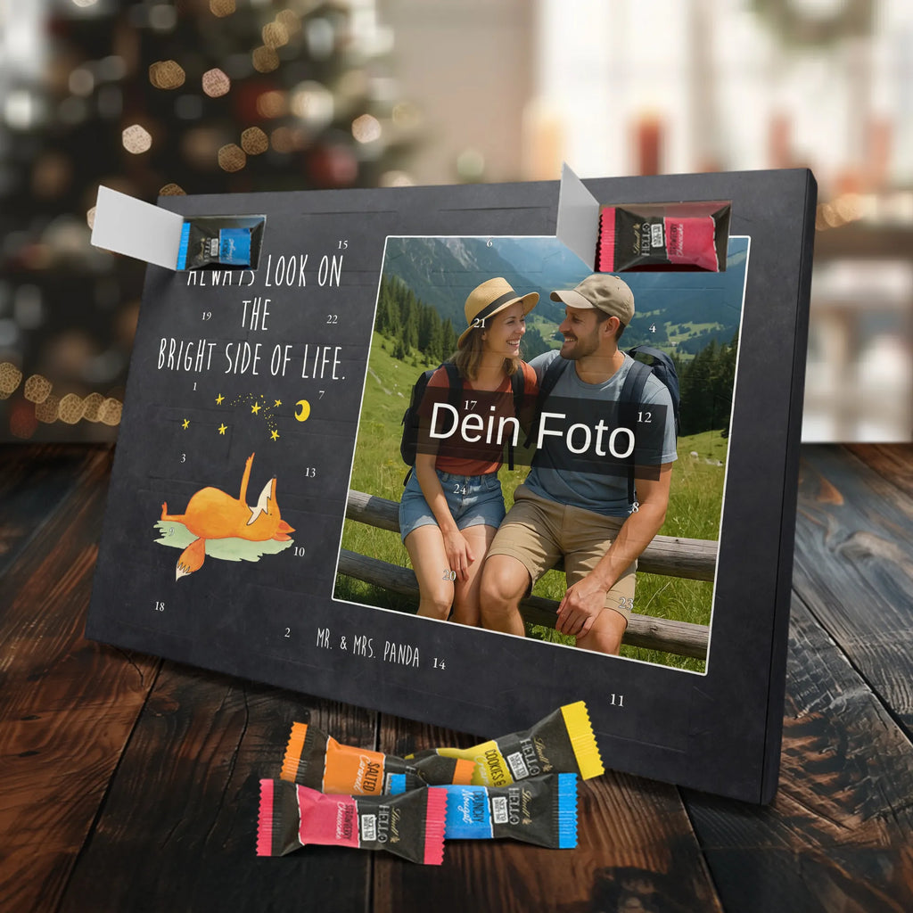 Personalisierter Schoko Foto Adventskalender Fuchs Sterne Personalisierter Schoko Foto Adventskalender, Fuchs, Spruch Positiv, Always Look On The Bright Side Of Life, Füchse, Spruch schön, Romantik, Tröstende Worte