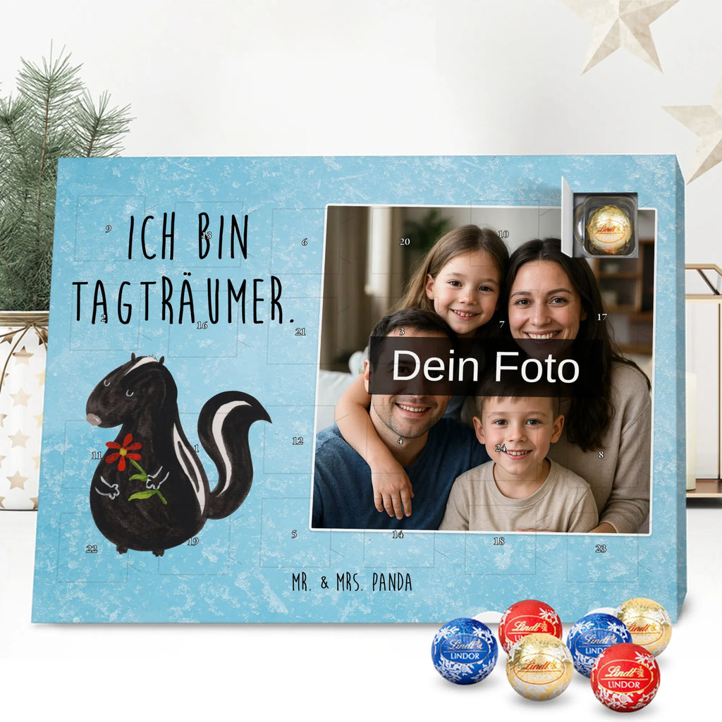 Personalisierter Schoko Foto Adventskalender Stinktier Blume Personalisierter Schoko Foto Adventskalender, Stinktier, Skunk, Träume, Tagträumer, Dreams, Stinker, Wildtier, Raubtier, Verträumt, Stinki