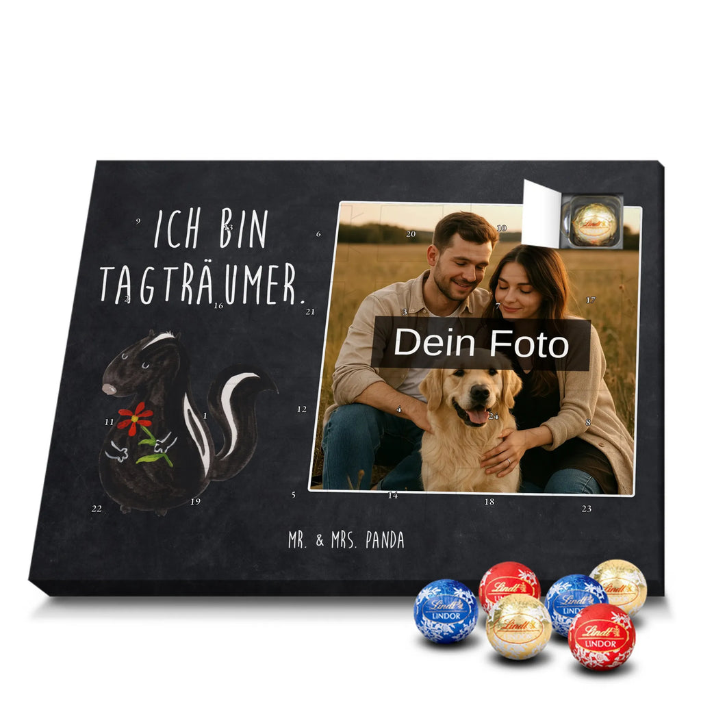 Personalisierter Schoko Foto Adventskalender Stinktier Blume Personalisierter Schoko Foto Adventskalender, Stinktier, Skunk, Träume, Tagträumer, Dreams, Stinker, Wildtier, Raubtier, Verträumt, Stinki