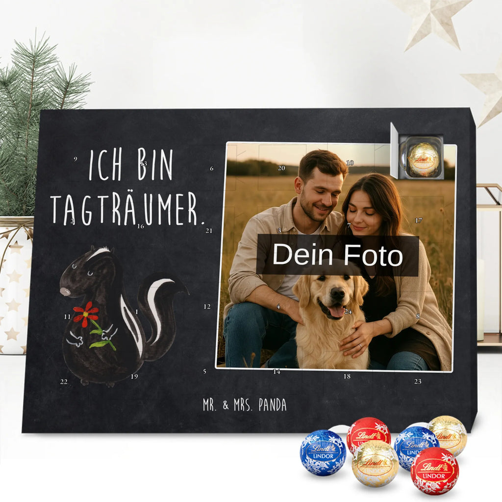 Personalisierter Schoko Foto Adventskalender Stinktier Blume Personalisierter Schoko Foto Adventskalender, Stinktier, Skunk, Träume, Tagträumer, Dreams, Stinker, Wildtier, Raubtier, Verträumt, Stinki