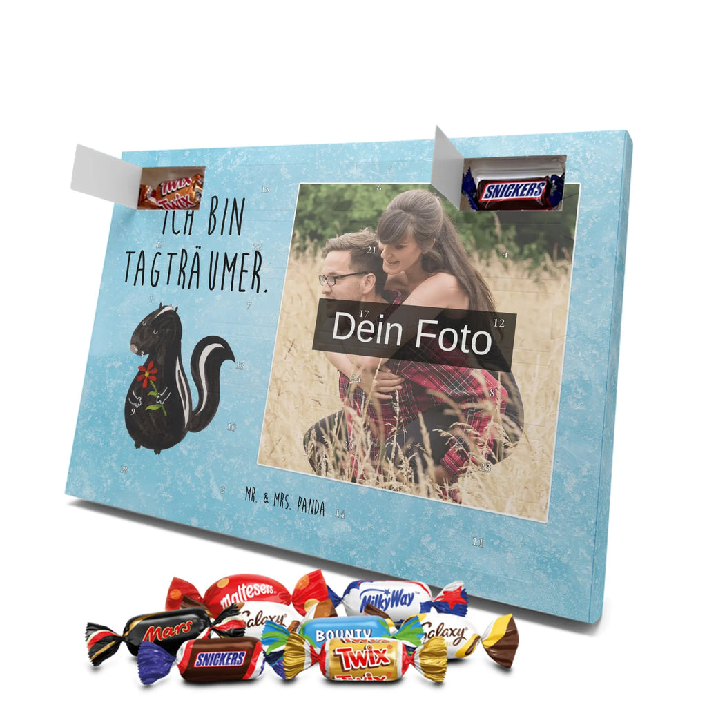 Personalisierter Schoko Foto Adventskalender Stinktier Blume Personalisierter Schoko Foto Adventskalender, Stinktier, Skunk, Träume, Tagträumer, Dreams, Stinker, Wildtier, Raubtier, Verträumt, Stinki