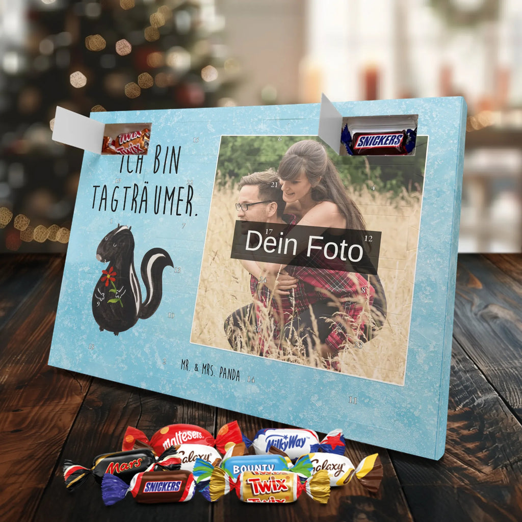 Personalisierter Schoko Foto Adventskalender Stinktier Blume Personalisierter Schoko Foto Adventskalender, Stinktier, Skunk, Träume, Tagträumer, Dreams, Stinker, Wildtier, Raubtier, Verträumt, Stinki