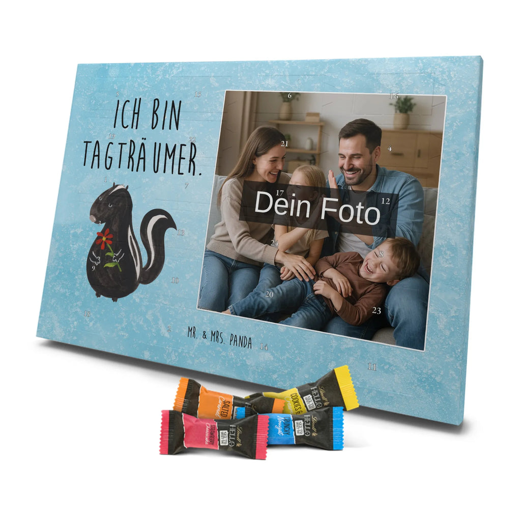 Personalisierter Schoko Foto Adventskalender Stinktier Blume Personalisierter Schoko Foto Adventskalender, Stinktier, Skunk, Träume, Tagträumer, Dreams, Stinker, Wildtier, Raubtier, Verträumt, Stinki