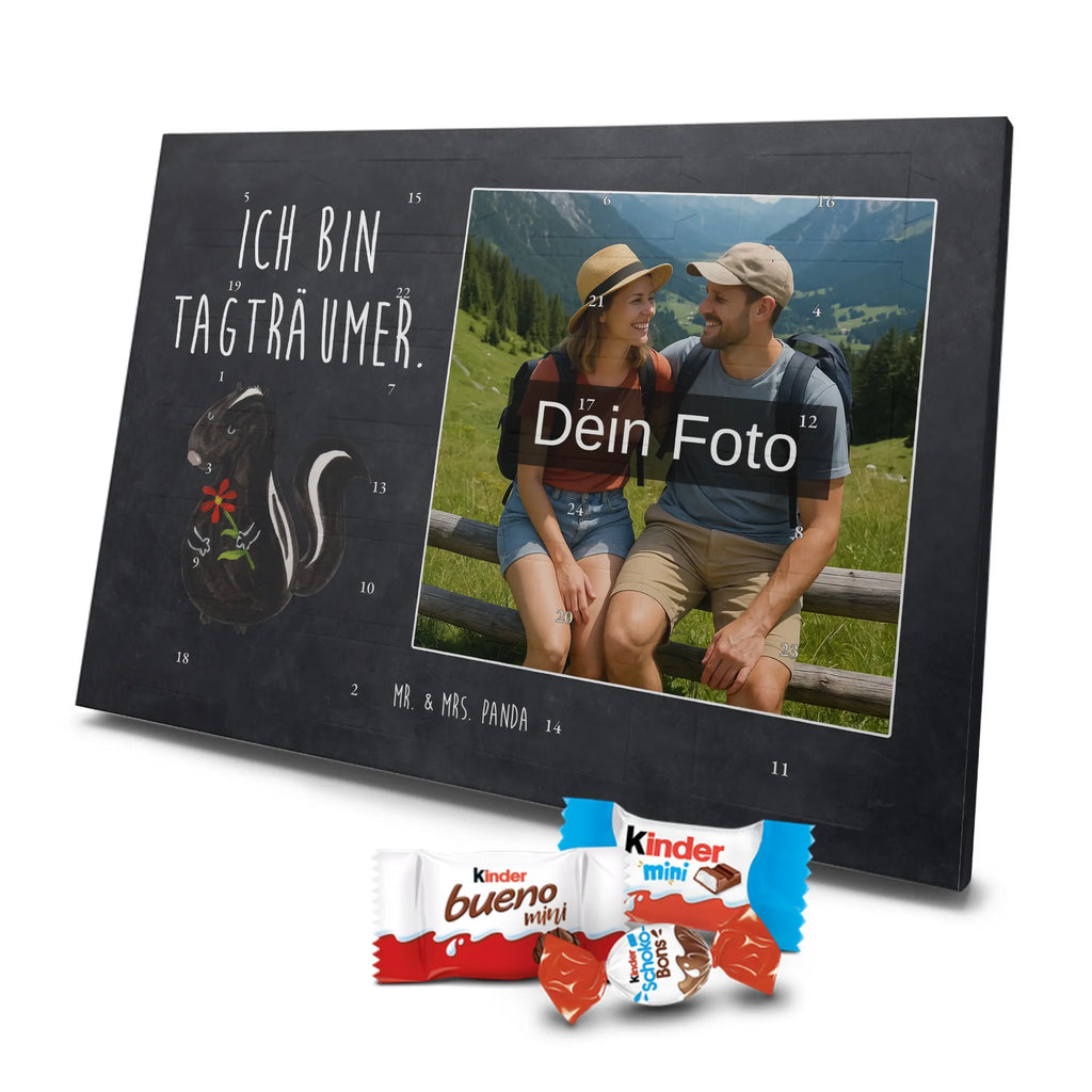 Personalisierter Schoko Foto Adventskalender Stinktier Blume Personalisierter Schoko Foto Adventskalender, Stinktier, Skunk, Träume, Tagträumer, Dreams, Stinker, Wildtier, Raubtier, Verträumt, Stinki