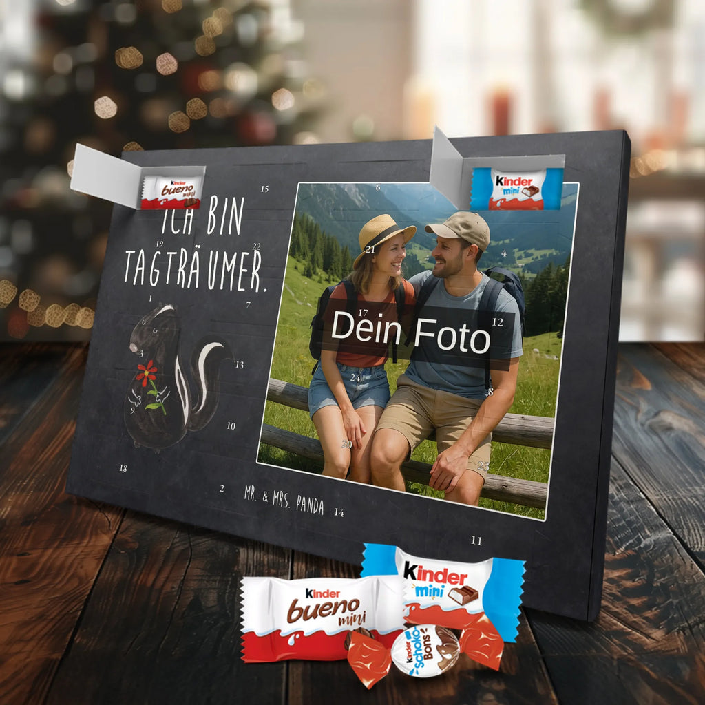 Personalisierter Schoko Foto Adventskalender Stinktier Blume Personalisierter Schoko Foto Adventskalender, Stinktier, Skunk, Träume, Tagträumer, Dreams, Stinker, Wildtier, Raubtier, Verträumt, Stinki