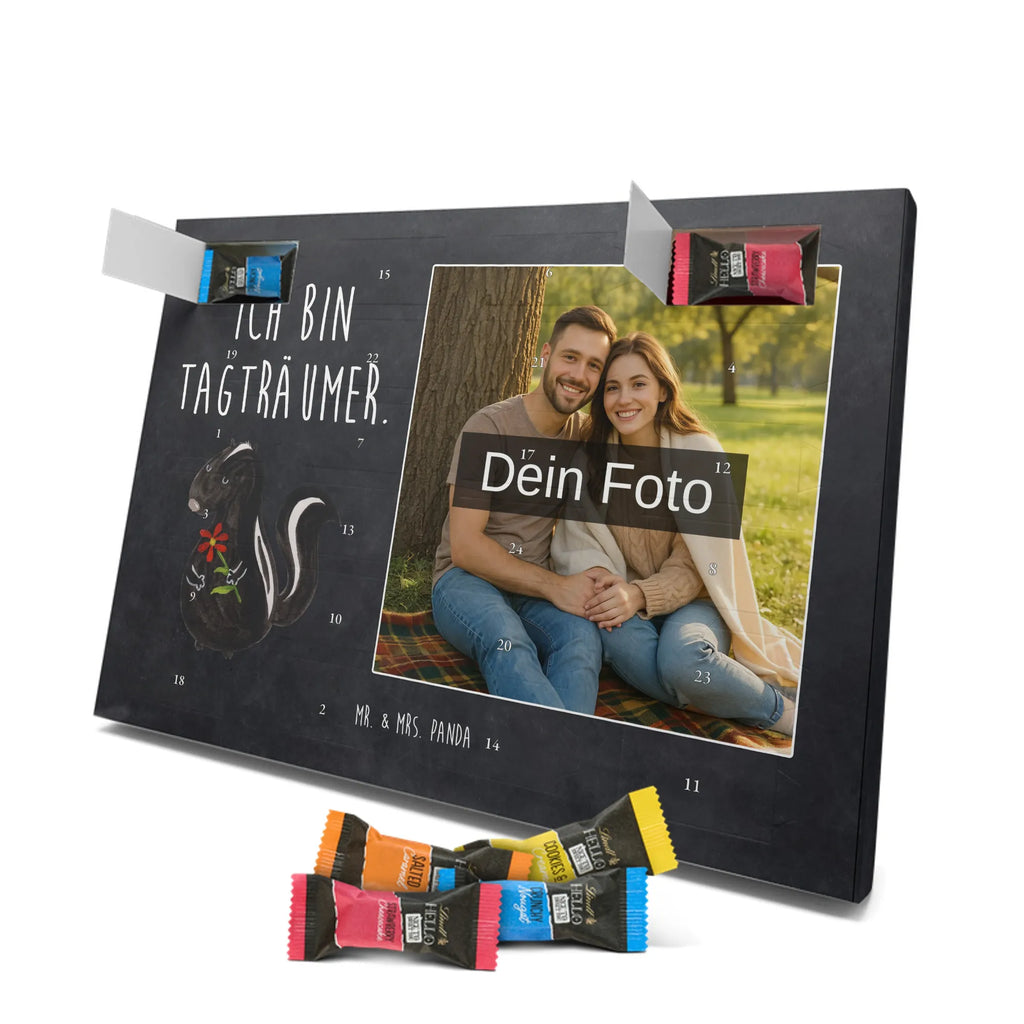 Personalisierter Schoko Foto Adventskalender Stinktier Blume Personalisierter Schoko Foto Adventskalender, Stinktier, Skunk, Träume, Tagträumer, Dreams, Stinker, Wildtier, Raubtier, Verträumt, Stinki
