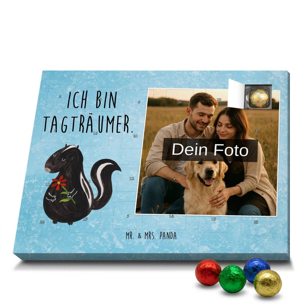 Personalisierter Schoko Foto Adventskalender Stinktier Blume Personalisierter Schoko Foto Adventskalender, Stinktier, Skunk, Träume, Tagträumer, Dreams, Stinker, Wildtier, Raubtier, Verträumt, Stinki
