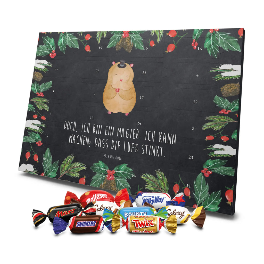 Chocolate advent calendar hamster cap gift ideas, gifts, small animals, good mood, cute, funny sayings, cute animal motives, hand drawn, special gifts, card, animal lover, top hat, dwarf hamster, magician, wizard, hat