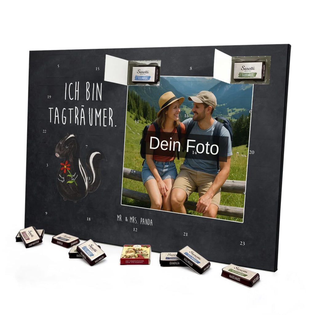 Personalisierter Schoko Foto Adventskalender Stinktier Blume Personalisierter Schoko Foto Adventskalender, Stinktier, Skunk, Träume, Tagträumer, Dreams, Stinker, Wildtier, Raubtier, Verträumt, Stinki