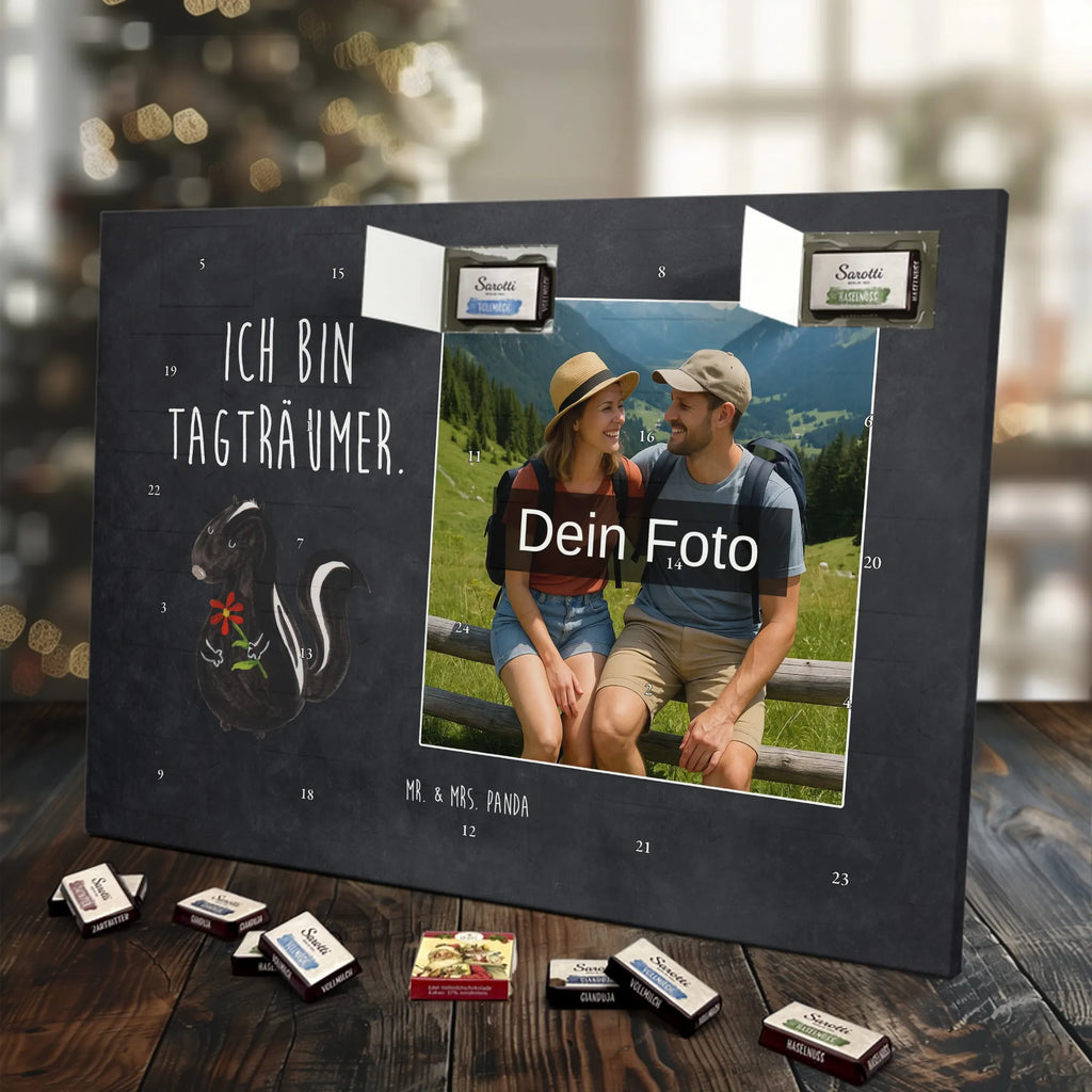 Personalisierter Schoko Foto Adventskalender Stinktier Blume Personalisierter Schoko Foto Adventskalender, Stinktier, Skunk, Träume, Tagträumer, Dreams, Stinker, Wildtier, Raubtier, Verträumt, Stinki