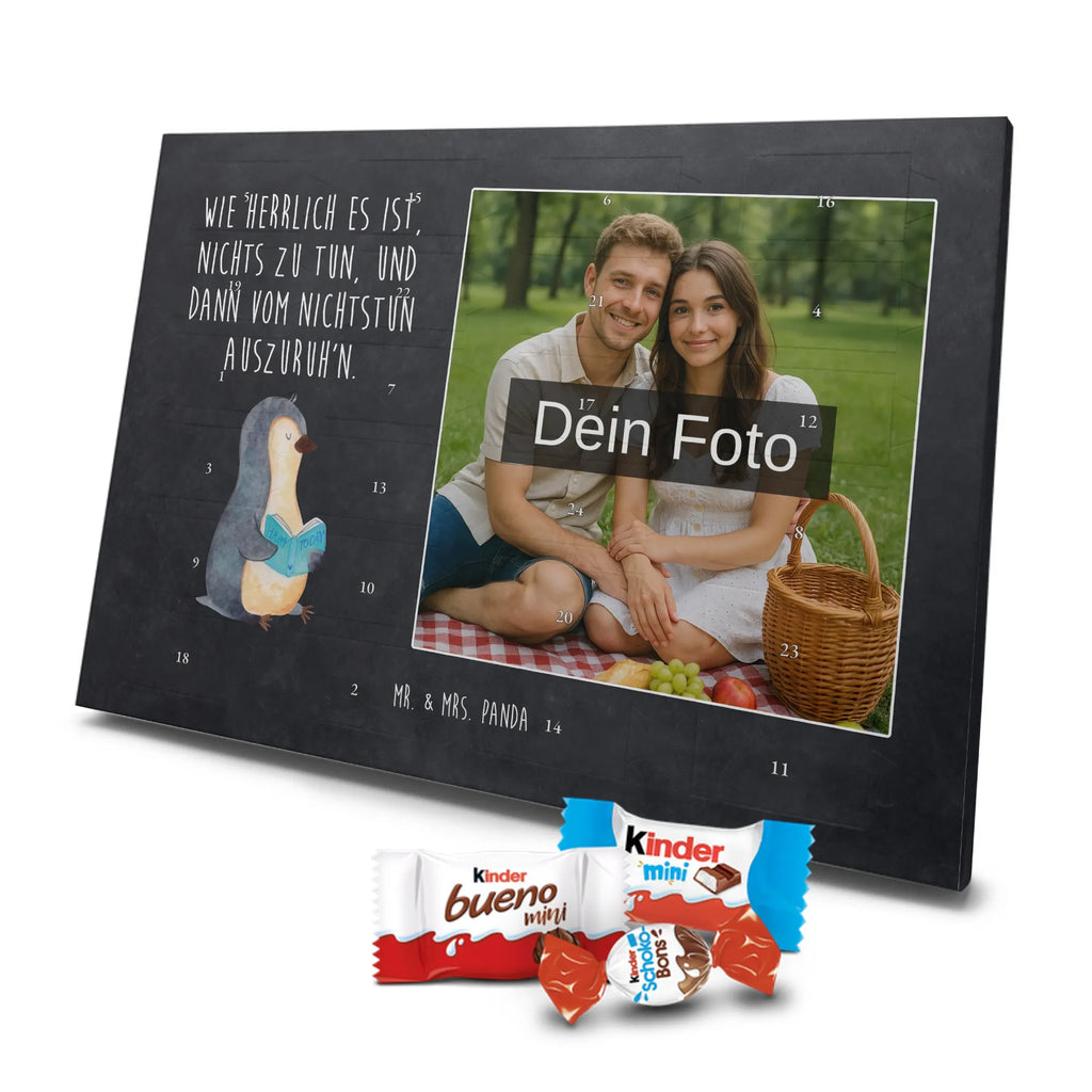 Personalisierter Schoko Foto Adventskalender Pinguin Buch Personalisierter Schoko Foto Adventskalender, Pinguin, Pinguine, Ferien, Freizeit, Urlaub, Buch, Nichtstun, Faulenzen, Lesen, Bücherwurm