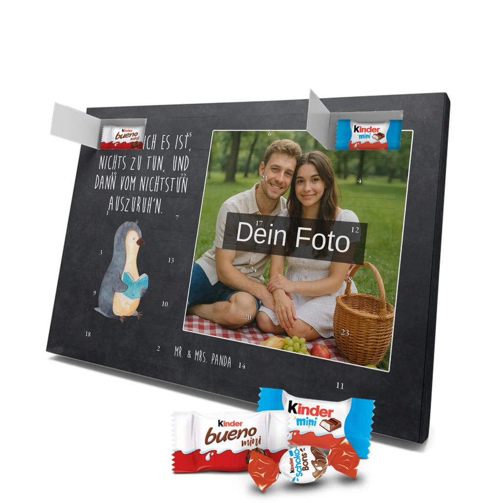 Personalisierter Schoko Foto Adventskalender Pinguin Buch Personalisierter Schoko Foto Adventskalender, Pinguin, Pinguine, Ferien, Freizeit, Urlaub, Buch, Nichtstun, Faulenzen, Lesen, Bücherwurm
