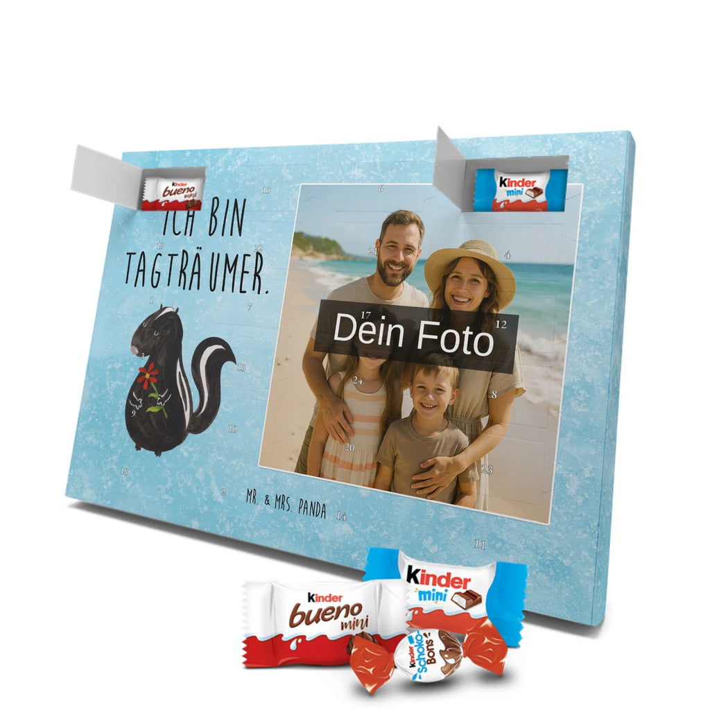 Personalisierter Schoko Foto Adventskalender Stinktier Blume Personalisierter Schoko Foto Adventskalender, Stinktier, Skunk, Träume, Tagträumer, Dreams, Stinker, Wildtier, Raubtier, Verträumt, Stinki