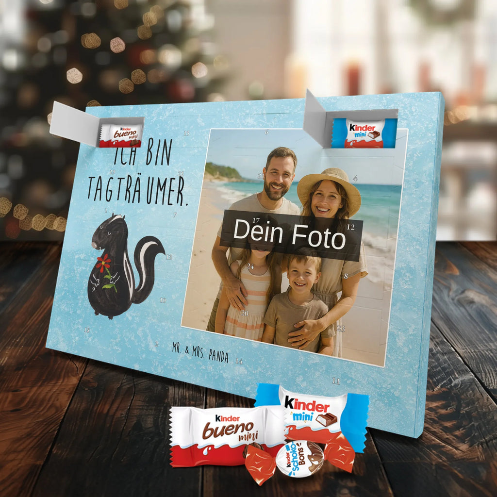 Personalisierter Schoko Foto Adventskalender Stinktier Blume Personalisierter Schoko Foto Adventskalender, Stinktier, Skunk, Träume, Tagträumer, Dreams, Stinker, Wildtier, Raubtier, Verträumt, Stinki