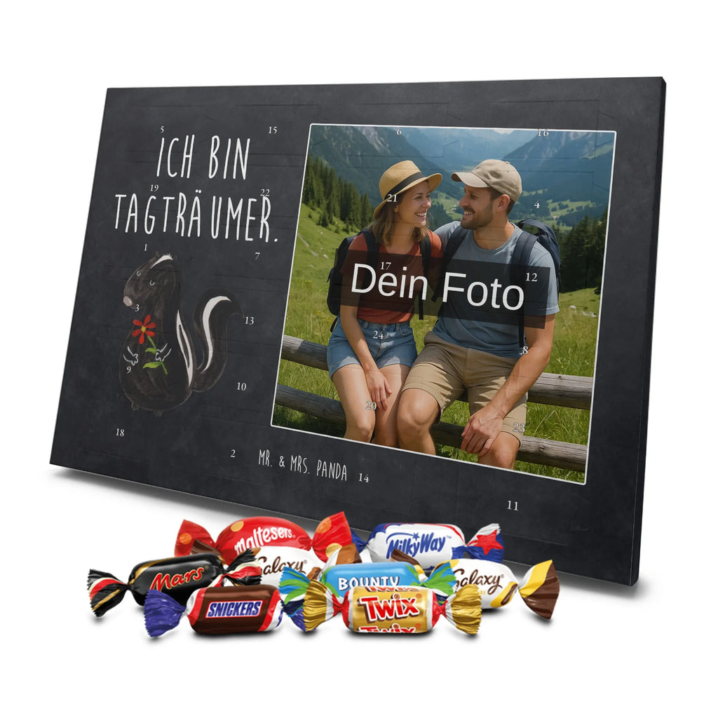 Personalisierter Schoko Foto Adventskalender Stinktier Blume Personalisierter Schoko Foto Adventskalender, Stinktier, Skunk, Träume, Tagträumer, Dreams, Stinker, Wildtier, Raubtier, Verträumt, Stinki