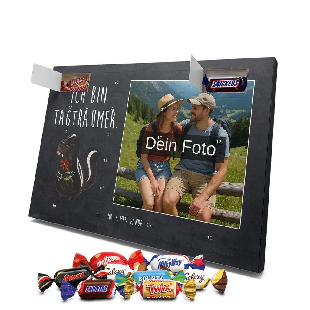 Personalisierter Schoko Foto Adventskalender Stinktier Blume Personalisierter Schoko Foto Adventskalender, Stinktier, Skunk, Träume, Tagträumer, Dreams, Stinker, Wildtier, Raubtier, Verträumt, Stinki