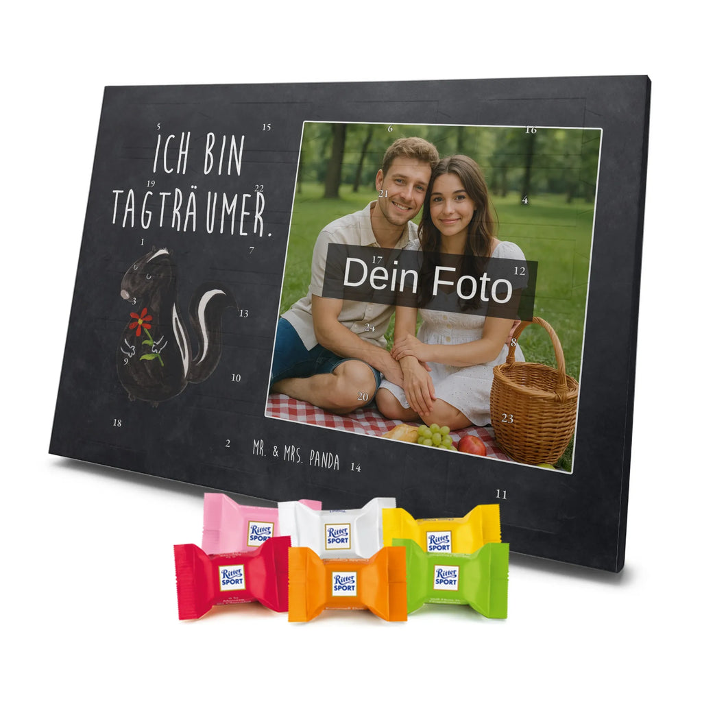 Personalisierter Schoko Foto Adventskalender Stinktier Blume Personalisierter Schoko Foto Adventskalender, Stinktier, Skunk, Träume, Tagträumer, Dreams, Stinker, Wildtier, Raubtier, Verträumt, Stinki