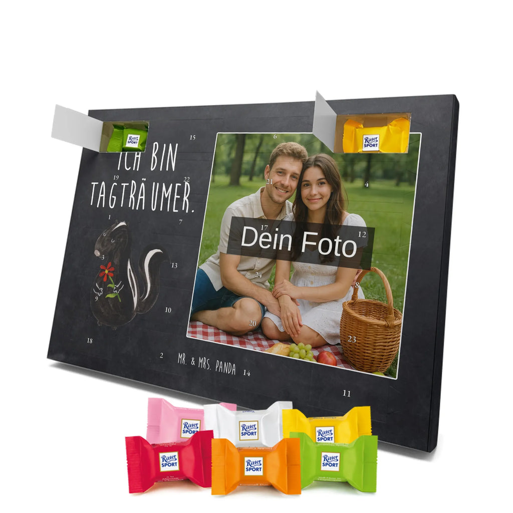 Personalisierter Schoko Foto Adventskalender Stinktier Blume Personalisierter Schoko Foto Adventskalender, Stinktier, Skunk, Träume, Tagträumer, Dreams, Stinker, Wildtier, Raubtier, Verträumt, Stinki