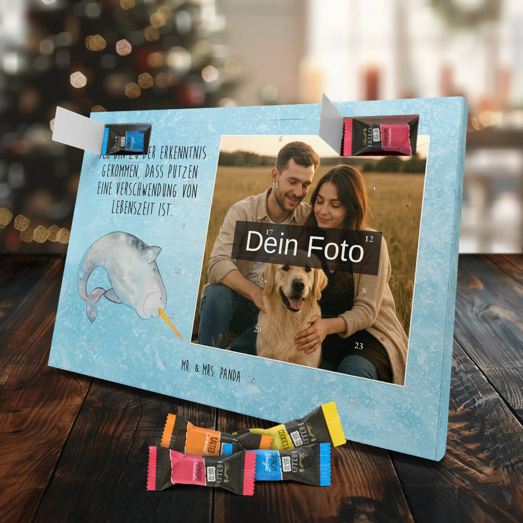  Narwal Personalisierter Schoko Foto Adventskalender, Meerestiere, Urlaub, Meer, Narwal, Aufräumen, Putzen, Junggesellin, Wal, Kinderzimmer, Hausfrau