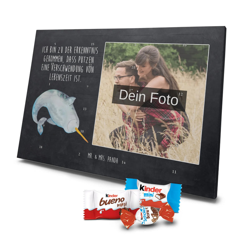  Narwal Personalisierter Schoko Foto Adventskalender, Meerestiere, Urlaub, Meer, Narwal, Aufräumen, Putzen, Junggesellin, Wal, Kinderzimmer, Hausfrau