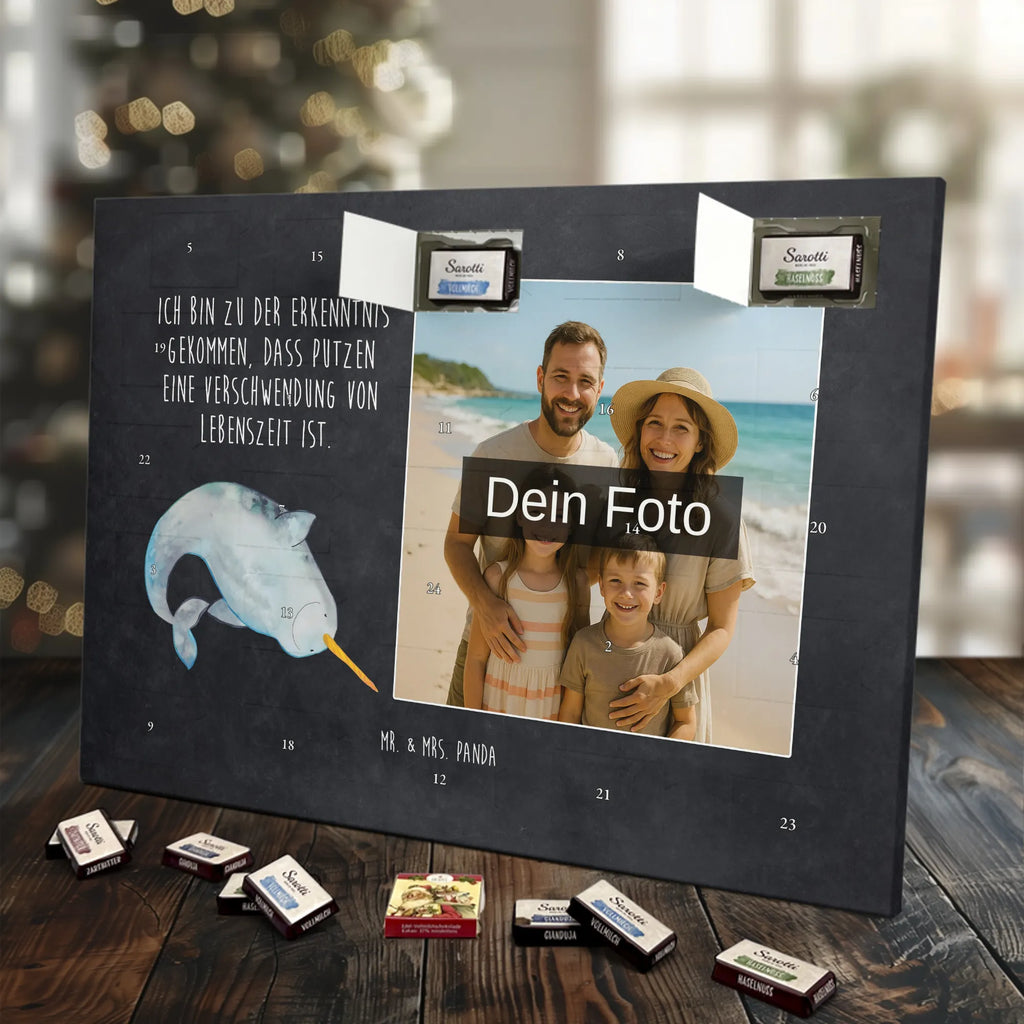  Narwal Personalisierter Schoko Foto Adventskalender, Meerestiere, Urlaub, Meer, Narwal, Aufräumen, Putzen, Junggesellin, Wal, Kinderzimmer, Hausfrau