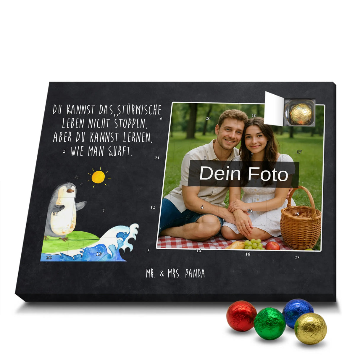  Pingwin surfista Personalisierter Schoko Foto Adventskalender, Foto Schokoladen Adventskalender, Foto Adventskalender, Fotokalender Advent, Schoko Foto Adventskalender, Pinguin, Pinguine, Surfer, Urlaub, Hawaii, Surfen, Wellen Reiten, Wellen, Portugal