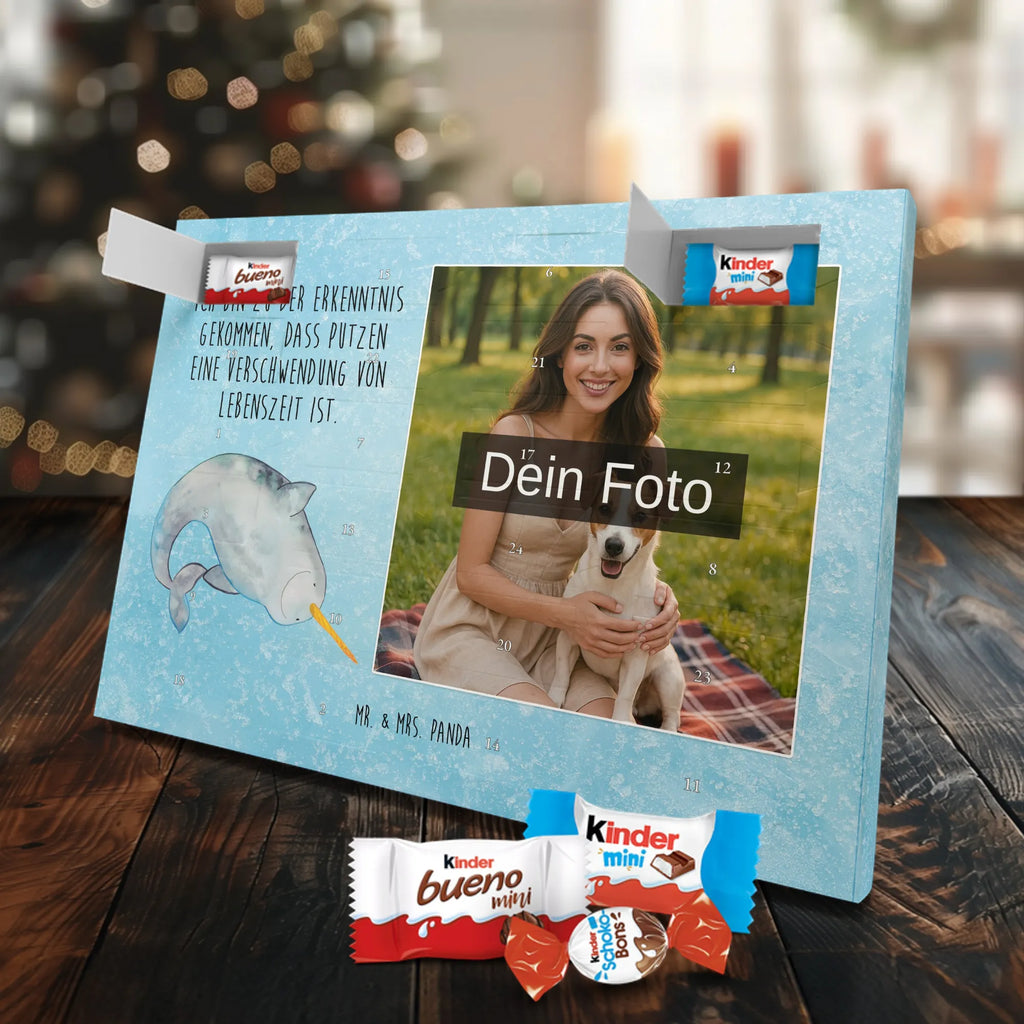  Narwal Personalisierter Schoko Foto Adventskalender, Meerestiere, Urlaub, Meer, Narwal, Aufräumen, Putzen, Junggesellin, Wal, Kinderzimmer, Hausfrau