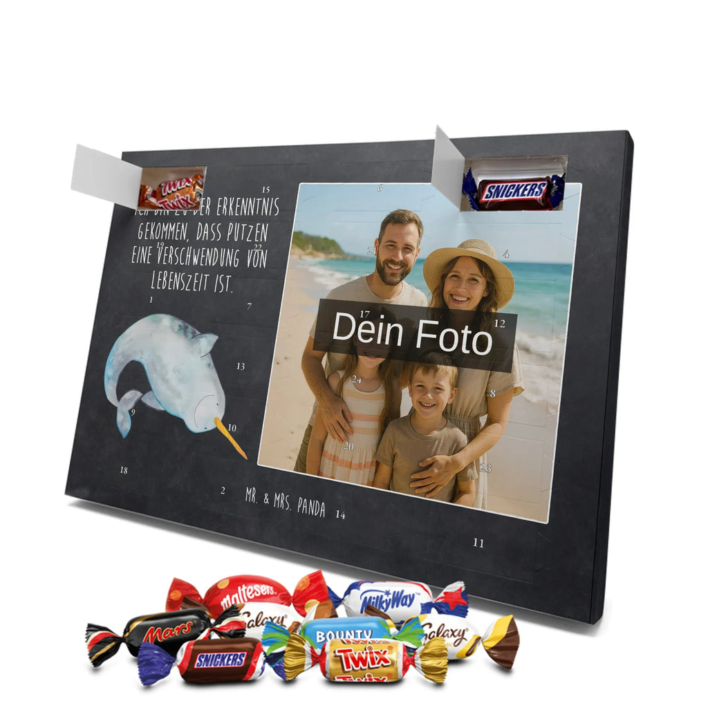  Narwal Personalisierter Schoko Foto Adventskalender, Meerestiere, Urlaub, Meer, Narwal, Aufräumen, Putzen, Junggesellin, Wal, Kinderzimmer, Hausfrau