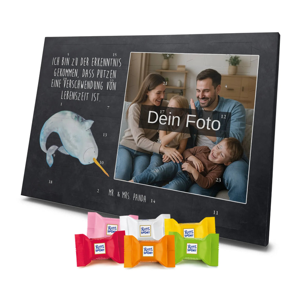  Narwal Personalisierter Schoko Foto Adventskalender, Meerestiere, Urlaub, Meer, Narwal, Aufräumen, Putzen, Junggesellin, Wal, Kinderzimmer, Hausfrau