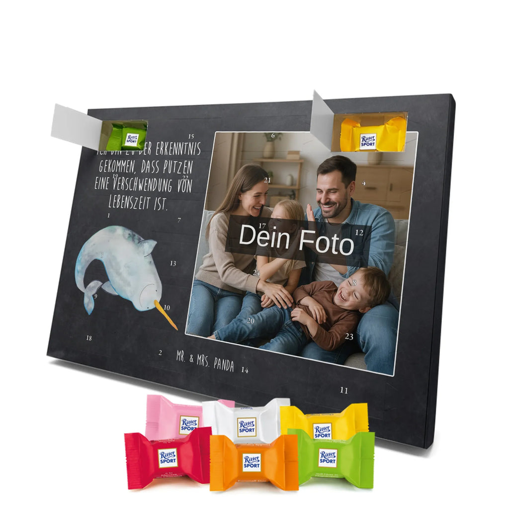  Narwal Personalisierter Schoko Foto Adventskalender, Meerestiere, Urlaub, Meer, Narwal, Aufräumen, Putzen, Junggesellin, Wal, Kinderzimmer, Hausfrau
