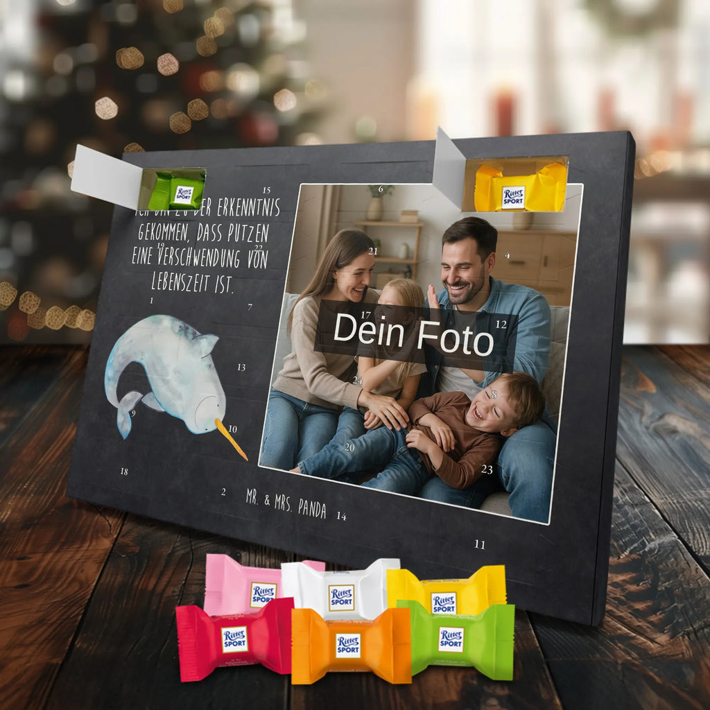  Narwal Personalisierter Schoko Foto Adventskalender, Meerestiere, Urlaub, Meer, Narwal, Aufräumen, Putzen, Junggesellin, Wal, Kinderzimmer, Hausfrau