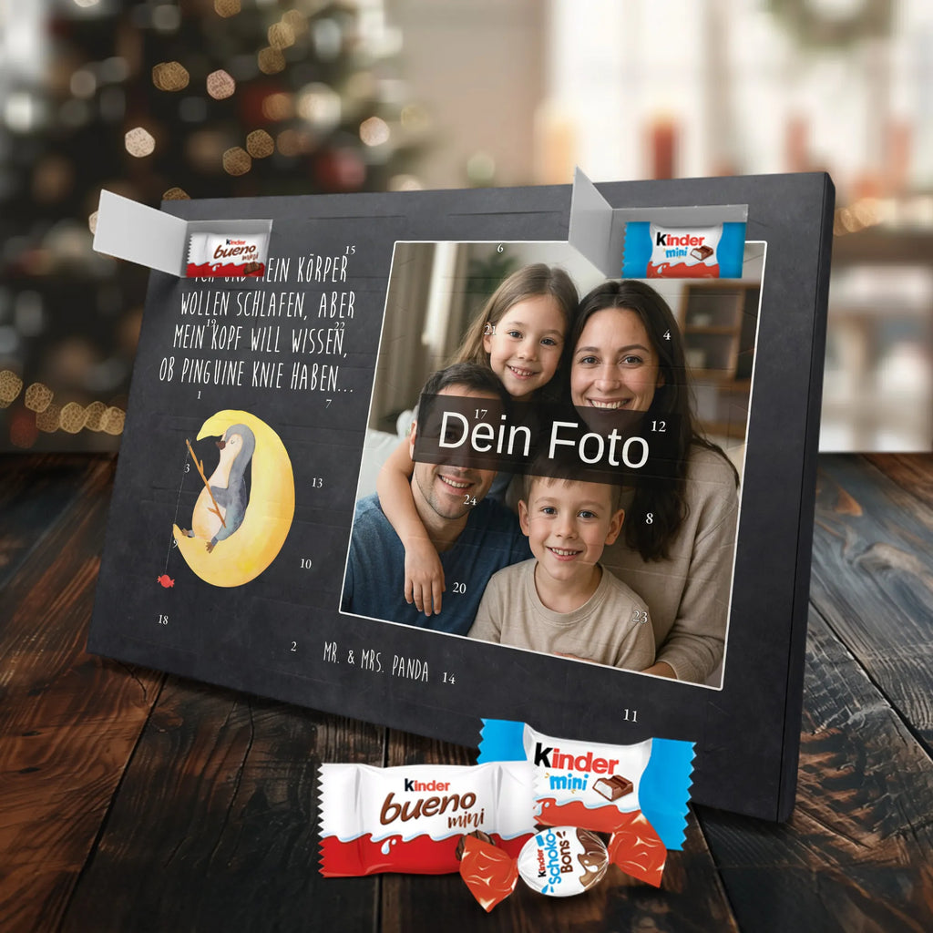 Personalisierter Schoko Foto Adventskalender Pinguin Mond Personalisierter Schoko Foto Adventskalender, Pinguin, Pinguine, Schlafzimmer, Einschlafen, Nachtruhe, Spruch, Gästezimmer, schlafen, Schlafstörungen