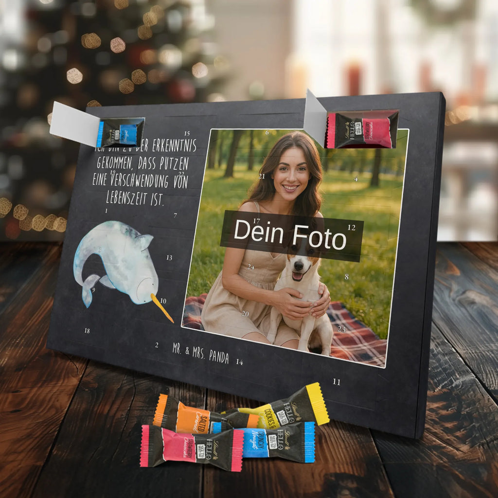  Narwal Personalisierter Schoko Foto Adventskalender, Meerestiere, Urlaub, Meer, Narwal, Aufräumen, Putzen, Junggesellin, Wal, Kinderzimmer, Hausfrau