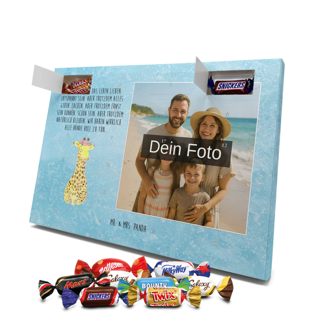 Personalisierter Schoko Foto Adventskalender Giraffe Blumenkranz Personalisierter Schoko Foto Adventskalender, Afrika, Wildtiere, Giraffe, Blumenkranz, Abenteurer, Selbstliebe, Freundin